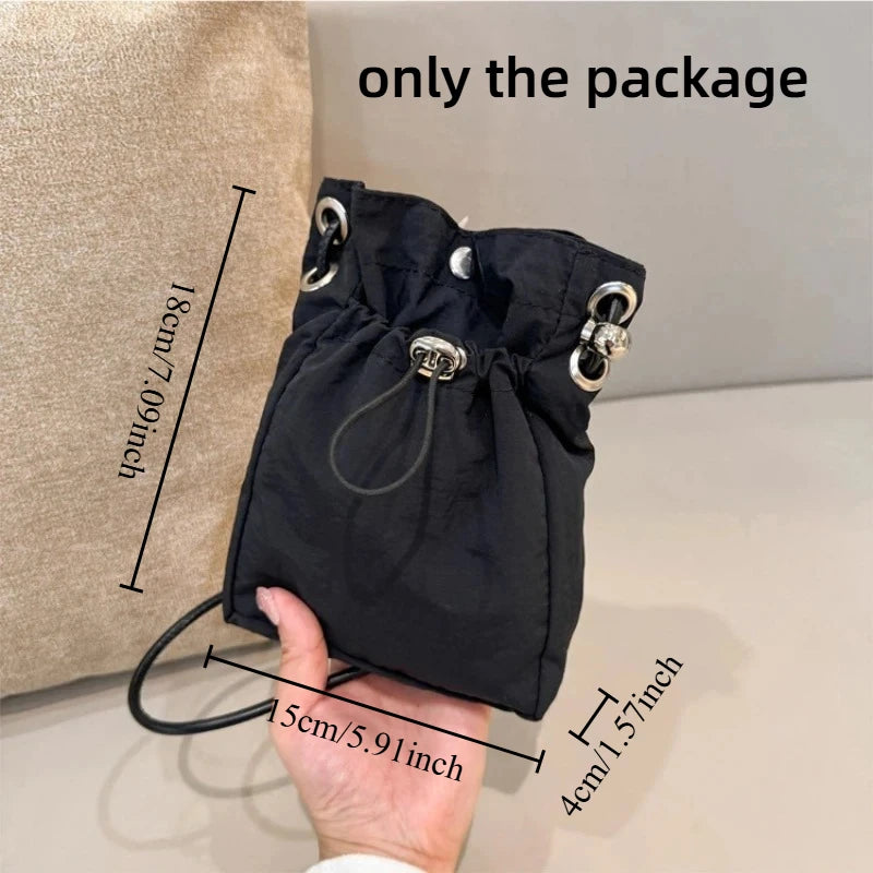 Nylon Crossbody Bag Soft Mini Phone Wallet Multifunctional Square Shoulder Bag Crossbody Purse Canvas Purse Messenger Bag Oasis Select Black