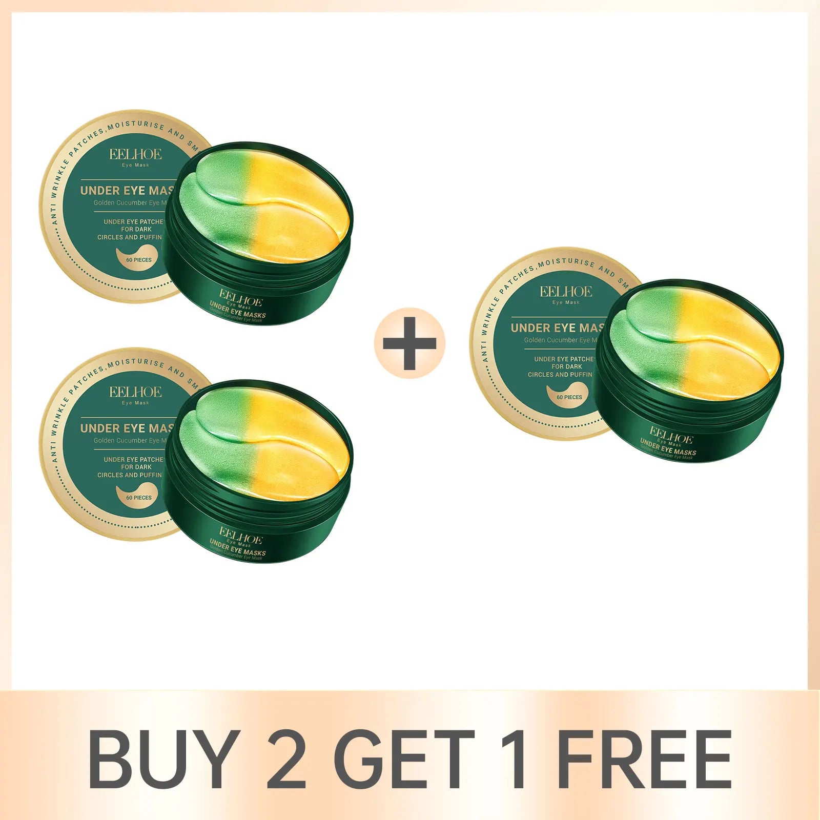 Cucumber Eye Mask Lightening Dark Circles Removal Eye Bags Firming Lifting Eye Patches Moisturizing Reduce Fine Lines Eye Care Oasis Select Buy 2 Get 1 Free