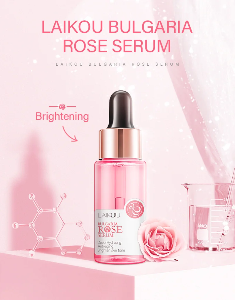 LAIKOU Rose Facial Hydrating Serum Anti Wrinkle Brightening Serum Shrink Pores Anti-Aging Moisturizing Deep Hydration 17ml ﻿ Oasis Select