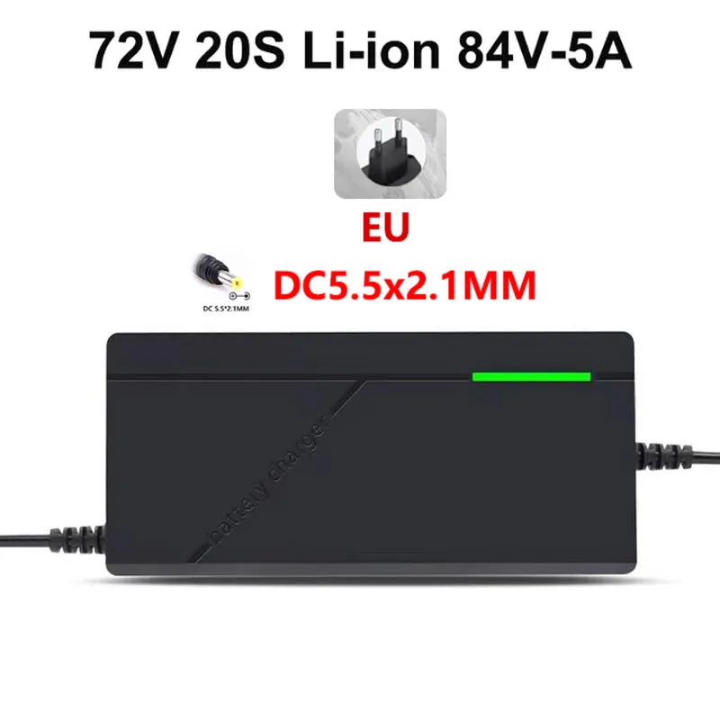 36V 48V 60V 72V Charger 2A 3A 5A 10S 13S 16S 20S Lithium-ion Battery Pack 42V 54.6V 67.2V 84V Electric Bike Scooter Intelligent Oasis Select DC 72V-84V 20S EU