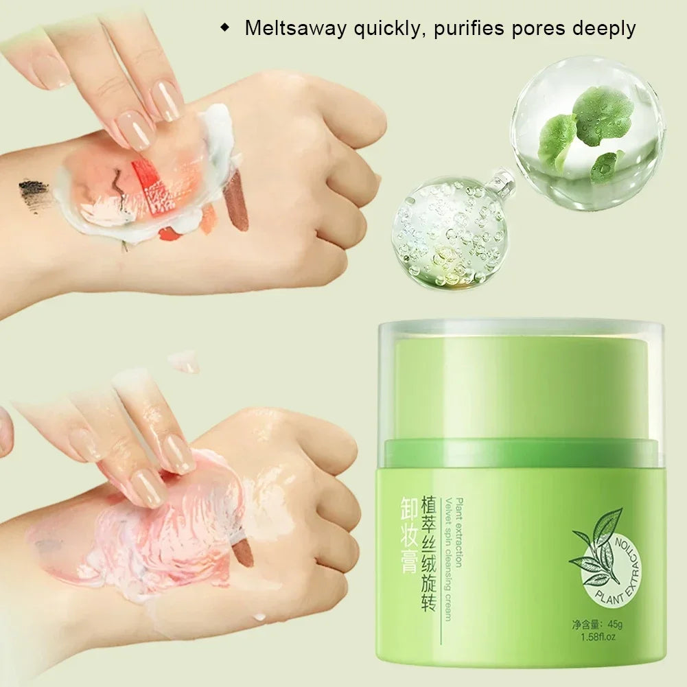 Plant Velvet Rotating Makeup Remover Cream 45g Gentle Non Irritating Deep Cleansing Eyes Lips Face Daily Skincare Oasis Select