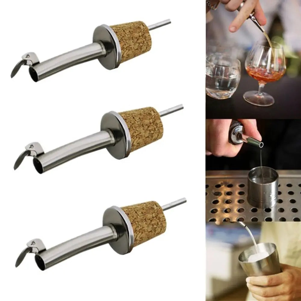 1/3pcs Bar Wooden Cork Red Stopper For Bottle Wine Olive Oil Pourer Dispenser Spout Bottle Pourer Stopper Accessories Oasis Select