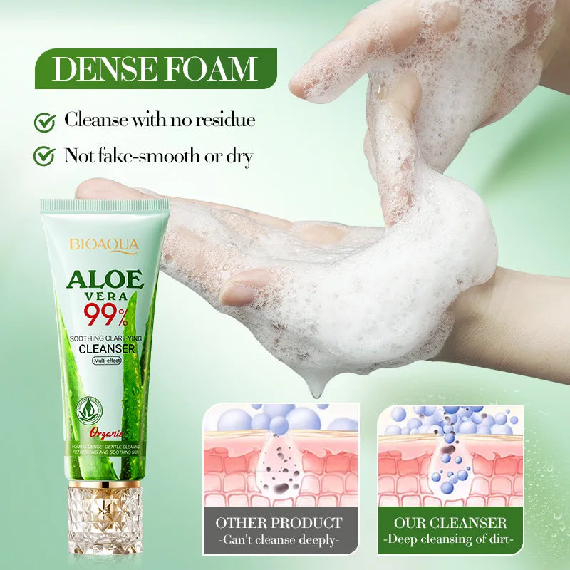 BIOAOUA Aloe Vera Facial Cleanser 100g – Foam Face Wash Facial Cleanser Oasis Select