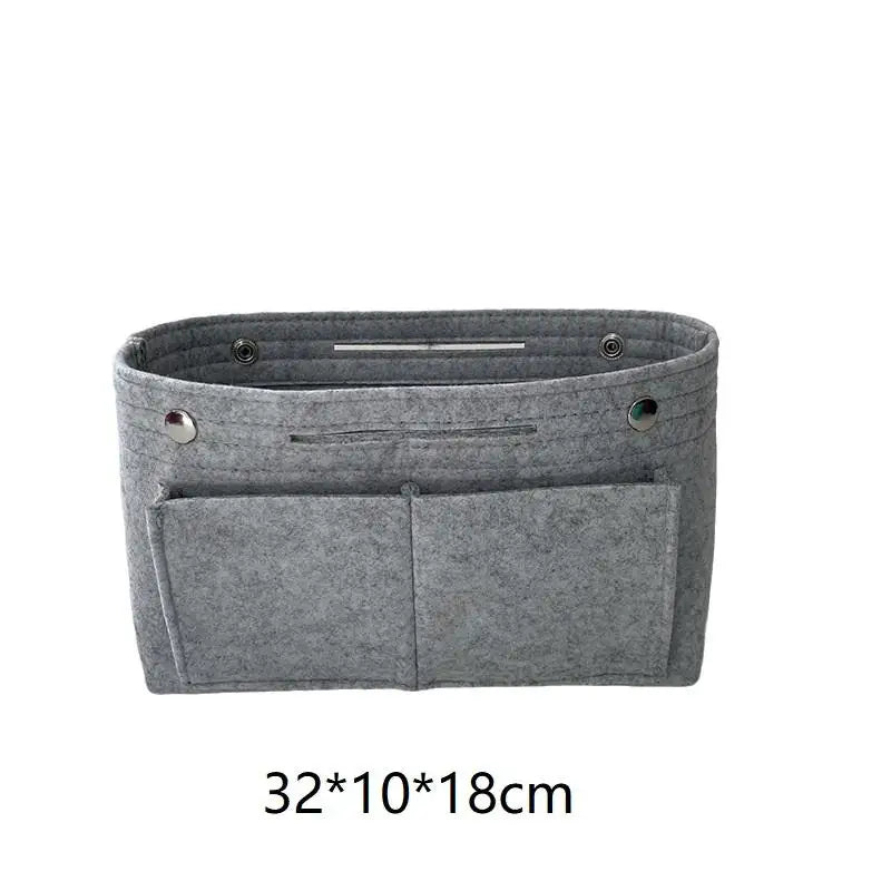 Felt Insert Bag Organizer | Multi-Pocket Travel Cosmetic Tote