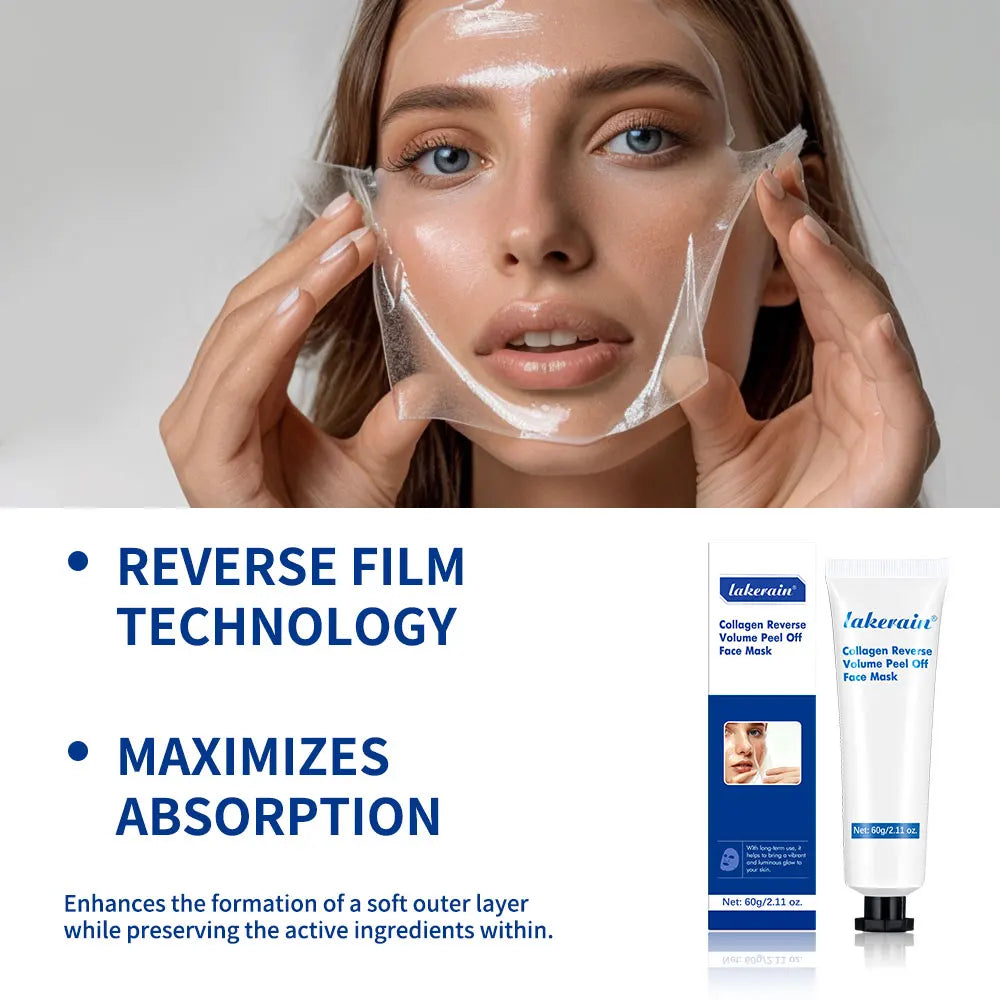 Collagen Volume Peel Off Mask Hydrating Nourishing Plumping Brightening Facial Mask Moisturizing Repair Gentle Skin Care Mask Oasis Select
