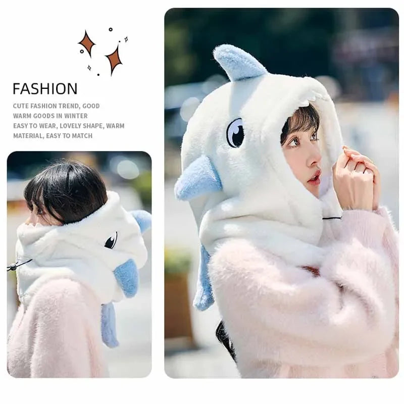 Motorcycle Mask Hat Balaclava Children Adult Winter Full Face Mask Hat Head Neck Cover Skiing Beanies Shark Ear Protection Caps Oasis Select