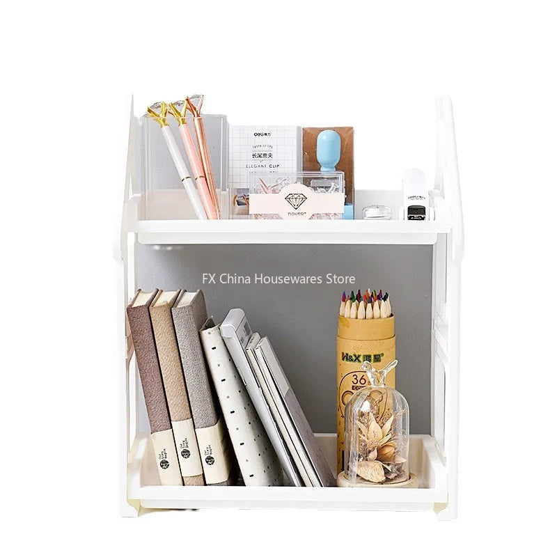 Small House Style 2/3 Layer Kitchen Spice Rack Organizer Plastic Condiment Bottle Shelf for Counter/Bathroom/Desktop Oasis Select
