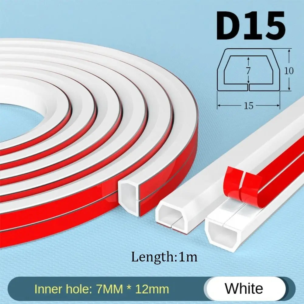 PVC Soft Rubber Trapezoidal Trunking Self-Adhesive Floor Cord Cover Anti-extrusion Extension Wiring Duct Protector Cable Cover Oasis Select