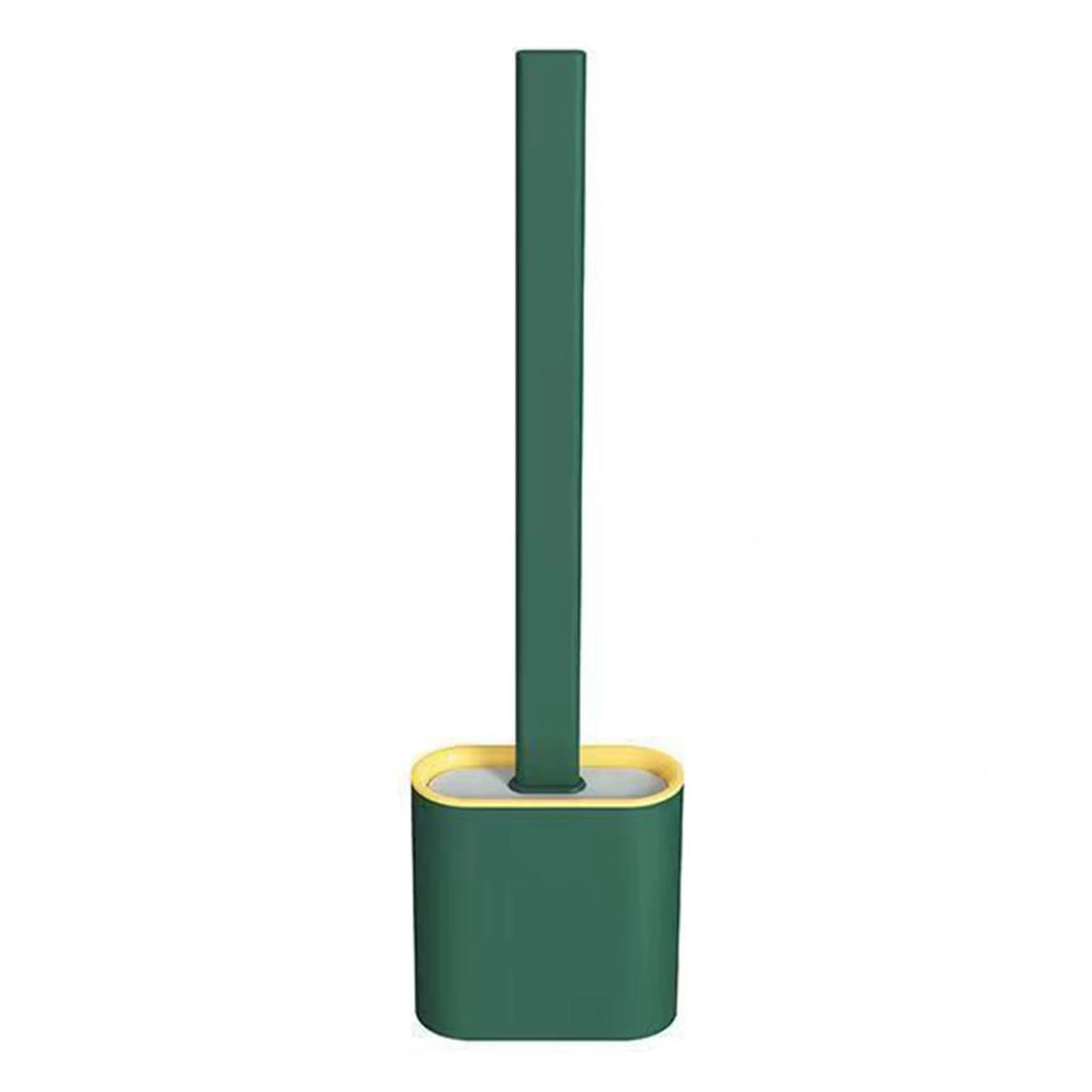 Silicone Toilet Brush & Holder Set – 360° Flexible Long Handle