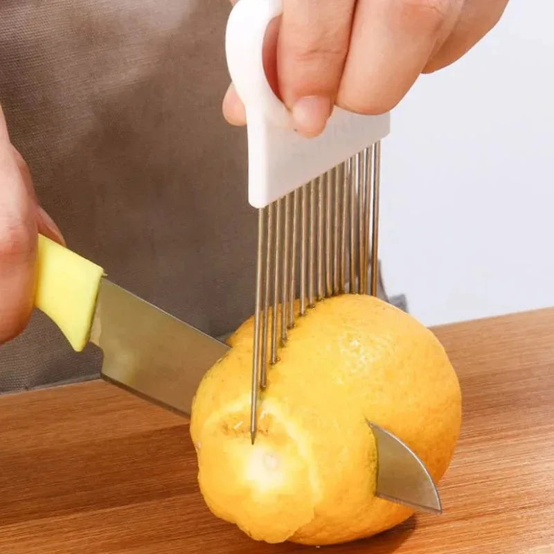 1/2/3/4pcs Effortlessly Slice Onions with this 1pc Colorful Onion Slicer Kitchen stainless steel potato chip onion holder Oasis Select