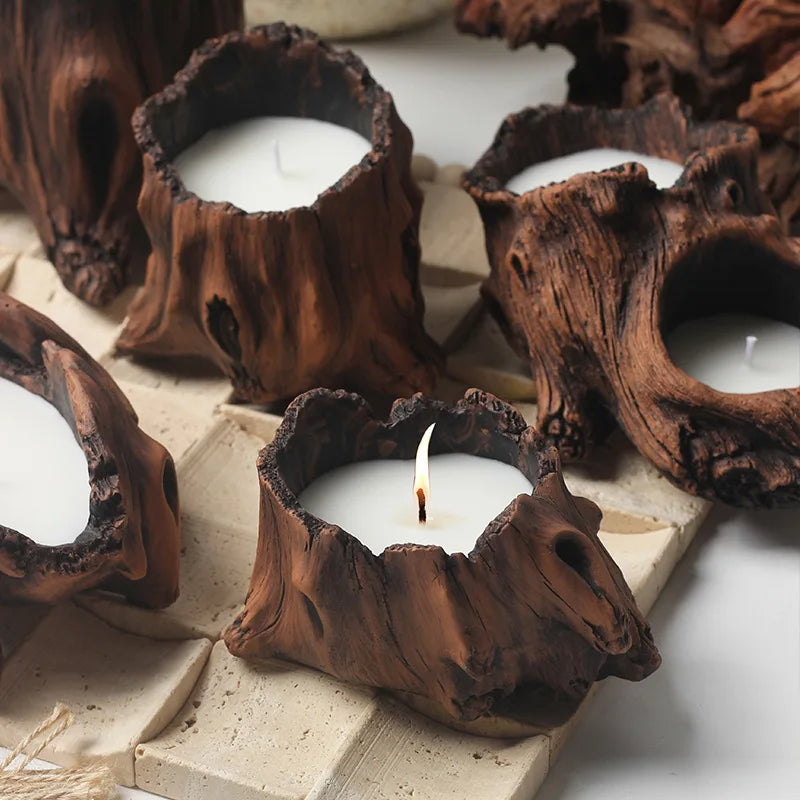 Retro Imitation Antique Simple Ceramic Household Aromatherapy Candle Cup Candle Empty Cup Candlestick Decoration Wax Container Oasis Select