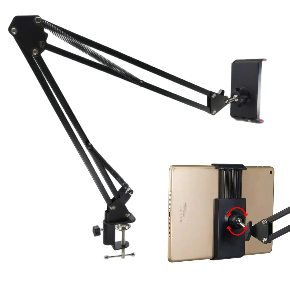 360° Long Arm Tablet Phone Stand – Universal 4–11 Inch Holder