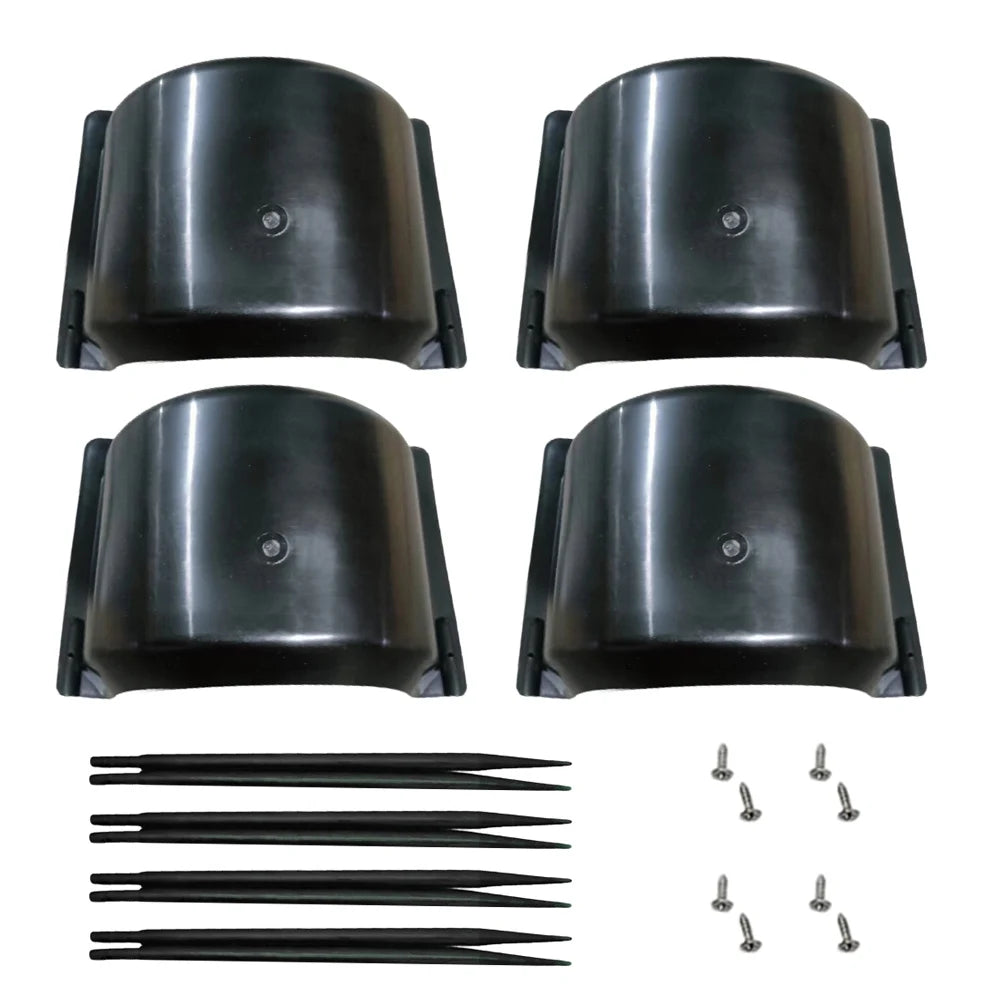 4 Pcs Sprinkler Guards PP Material Splashproof Shield For Irrigation System Lawn Garden Water Conservation Protection Cover Oasis Select Black