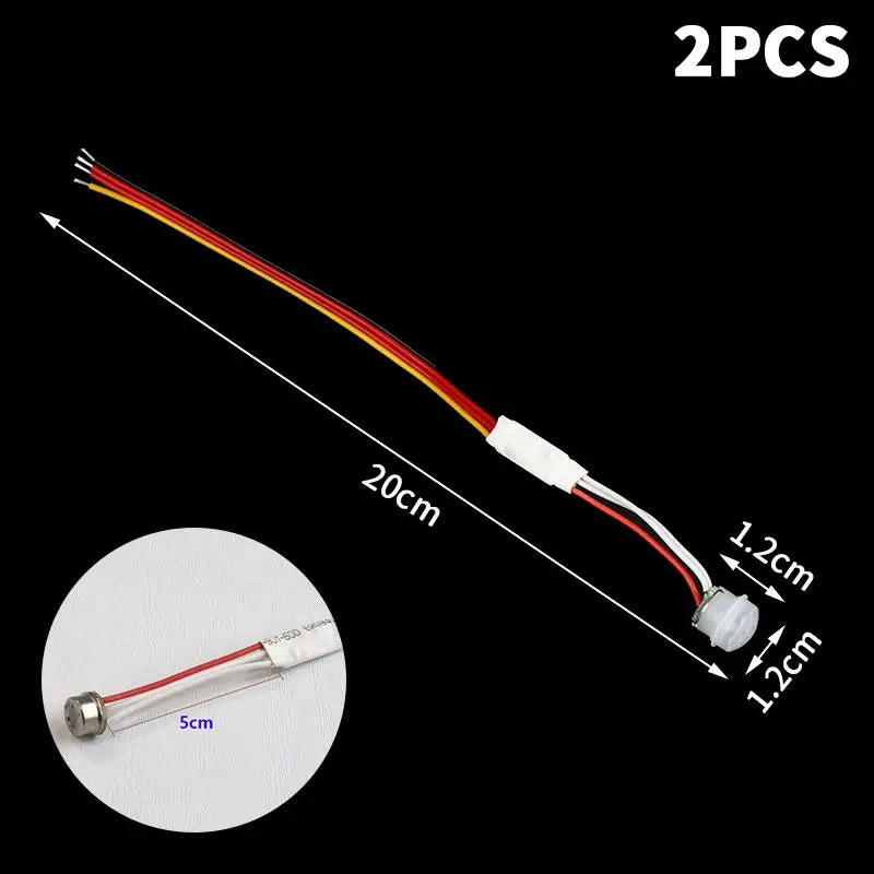 LED PIR Motion Sensor for Cabinet Closet Stairs Hallway, 1/2/3Pcs, DC3-24V, Auto On/Off, Infrared Human Body Detection Oasis Select C2