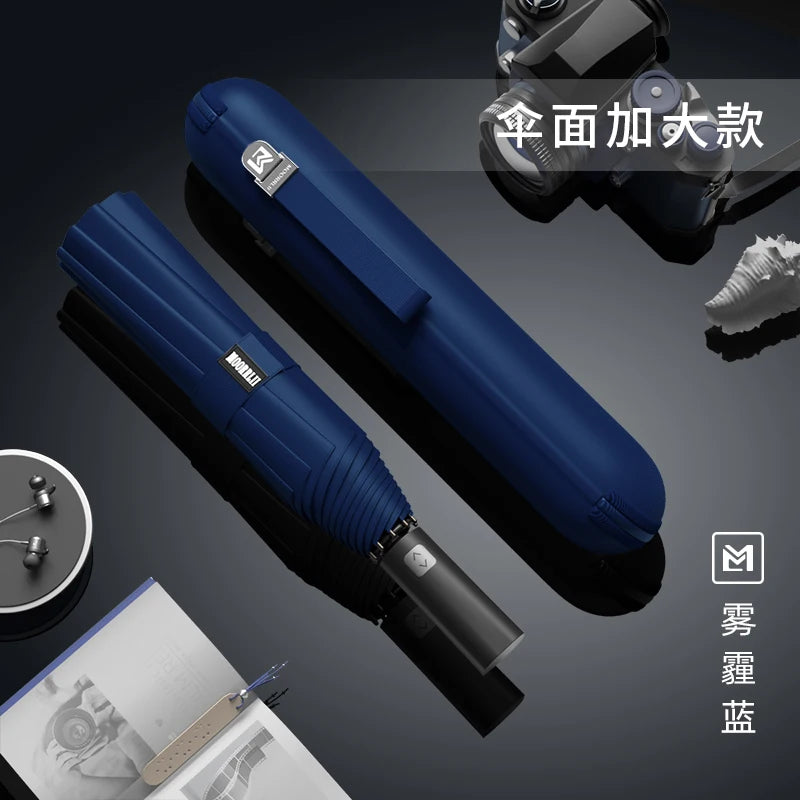 Full-automatic folding thickened umbrella large strong wind-resistant reinforced automatic umbrella Oasis Select 116cm Blue