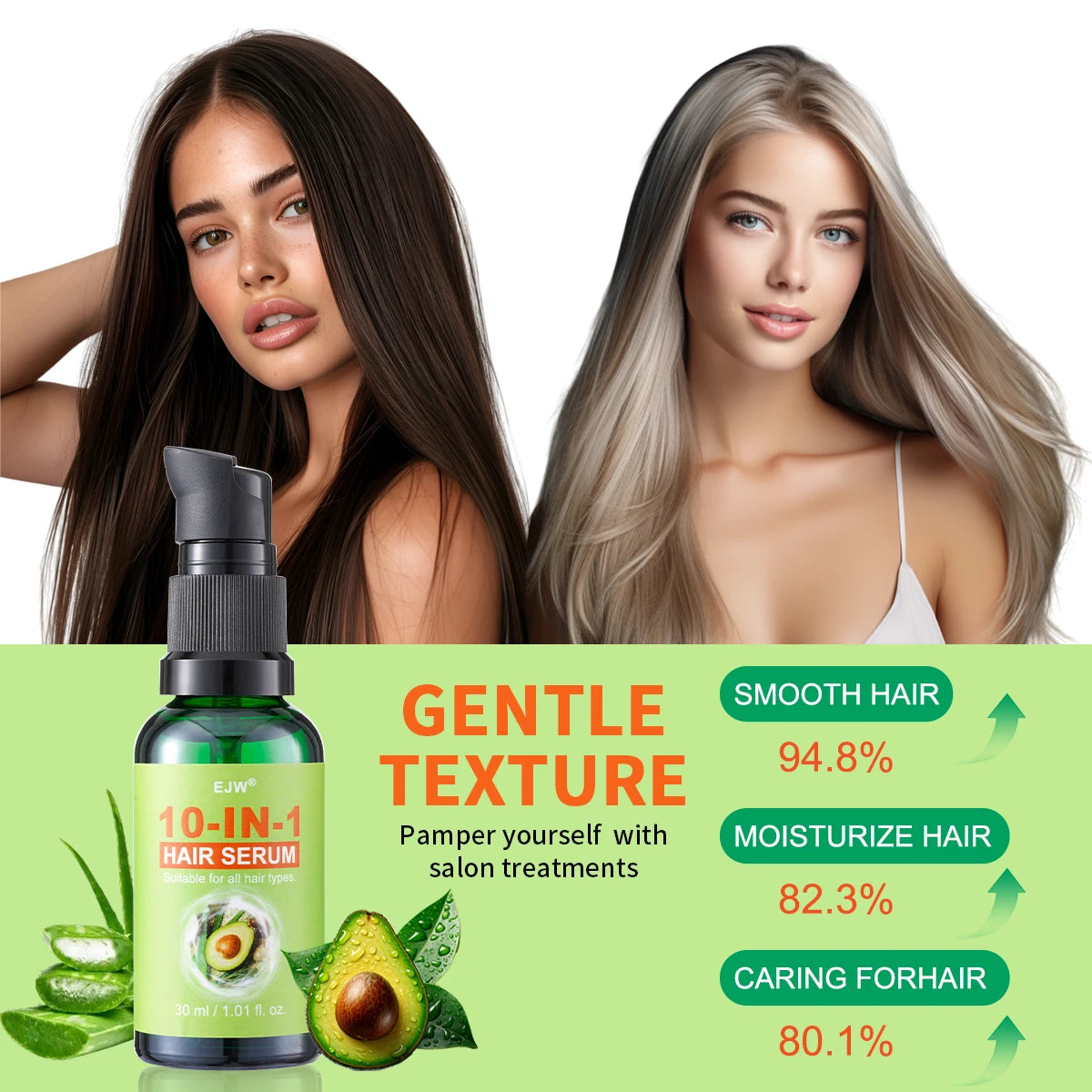 10-IN-1 Hair Oil for Frizzy, Dry Hair, Leave-In Conditioner for Long & Detangled Hair, Split Ends, Breakage , Reduces Frizz & D Oasis Select