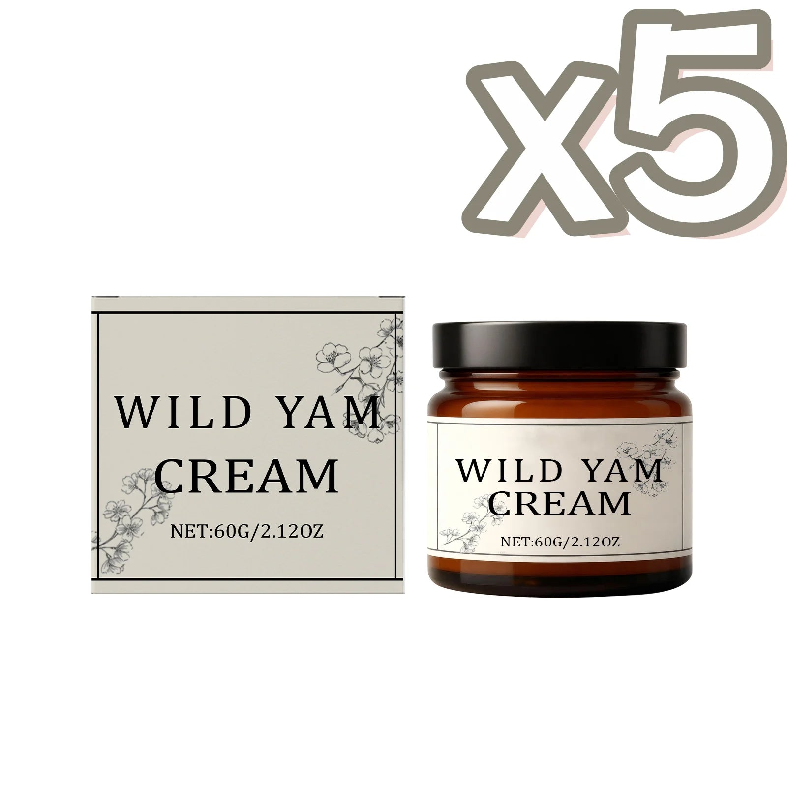 Wild Yam Cream Help Hormone Balance Soothing Menopause Stress Reduce Hot Flashes Women Body Balance Support Body Relief Creams Oasis Select 60g Boxed x 5