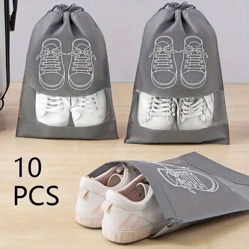 10pcs Non Woven Shoe Bag Storage Bag, Shoe Storage Drawstring Drawstring, Shoe Storage Bag, Dust-proof Oasis Select