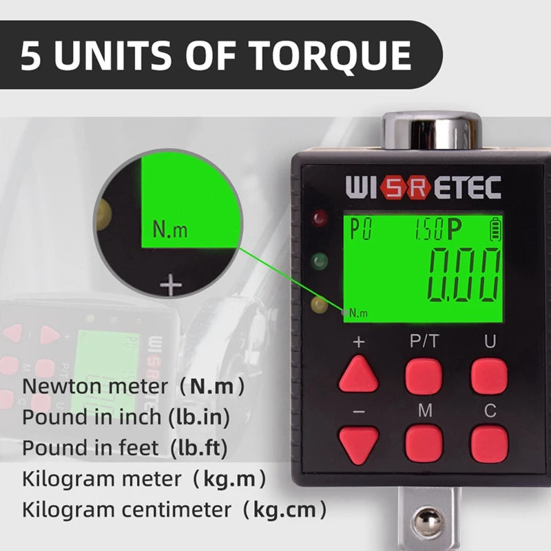 WISRETEC High-Precision Electronic Digital Torque Meter Torque Meter Adapter Connector Kilogram Force Torque Meter ADQ2-010 Oasis Select