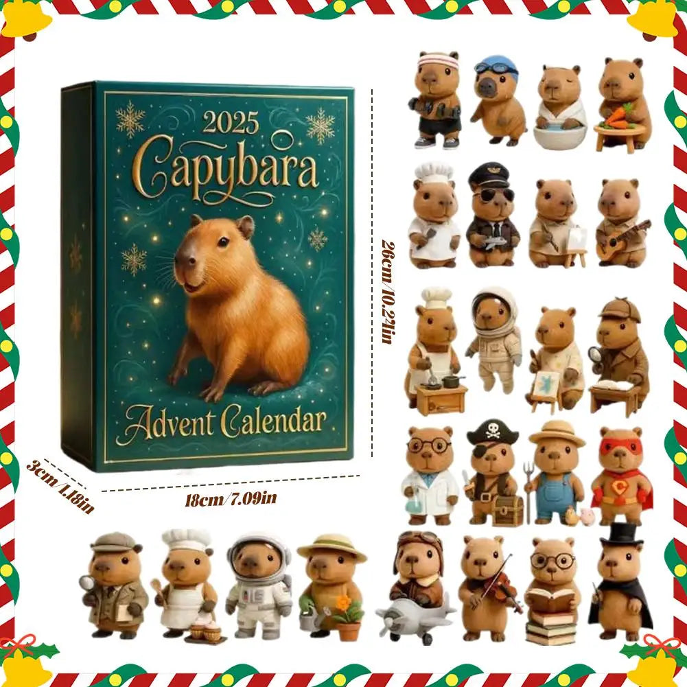 Capybara Advent Calendar Count Down to 2025 Christmas Calendar Capybara Tree Pendant 24 Days Acrylic Ornament Party Favor Oasis Select