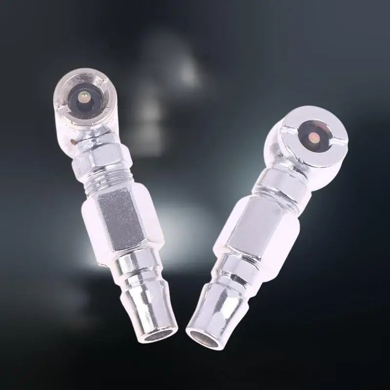 Single/Double Head Silver Inflator Adapter for Motorcycle Tire, Quick Connect Inflatable Nozzle 1 Piece Oasis Select