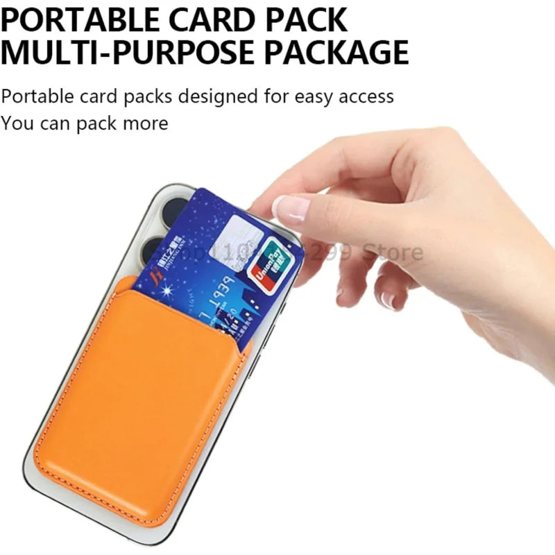 Strong Magnetic Leather Wallet with Hide Stand Case for Magsafe for IPhone 15PM 14 13 Pro Max Mag Safe Card Holder Pocket Cover