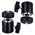 1/4" Hot Shoe Ball Head Mount Adapter for DSLR & Action Cameras