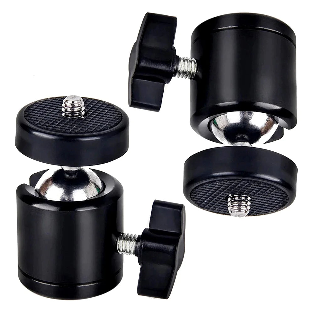 1/4" Hot Shoe Ball Head Mount Adapter for DSLR & Action Cameras