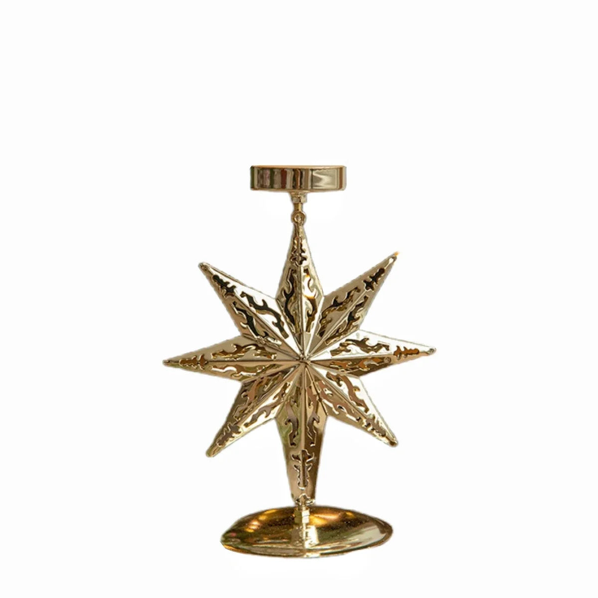 Festive Candle Holder Vintage Candle Holders Christmas Decor Metal Material Versatile Use Vintage Design 17cm Size Oasis Select