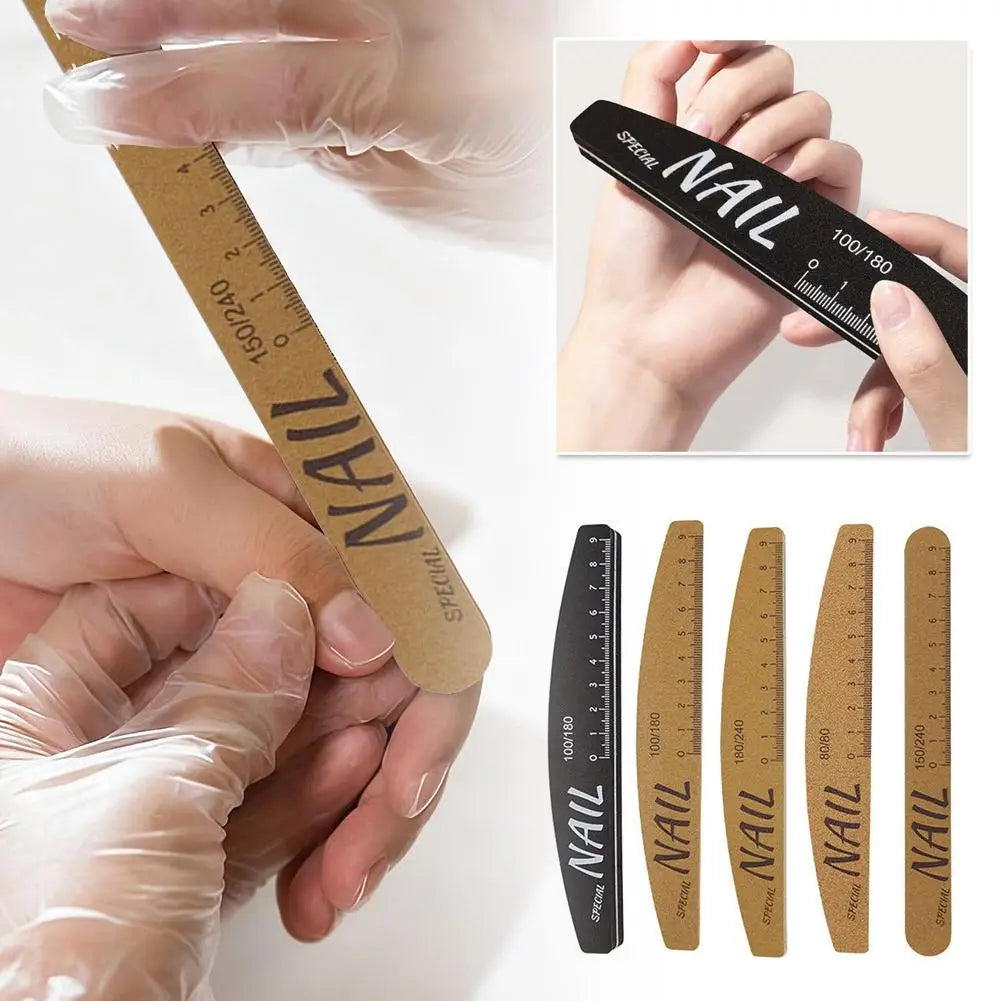 Double-Sided Nail Files 100/150/180/240 Grit with Scale Guide Nail File Oasis Select