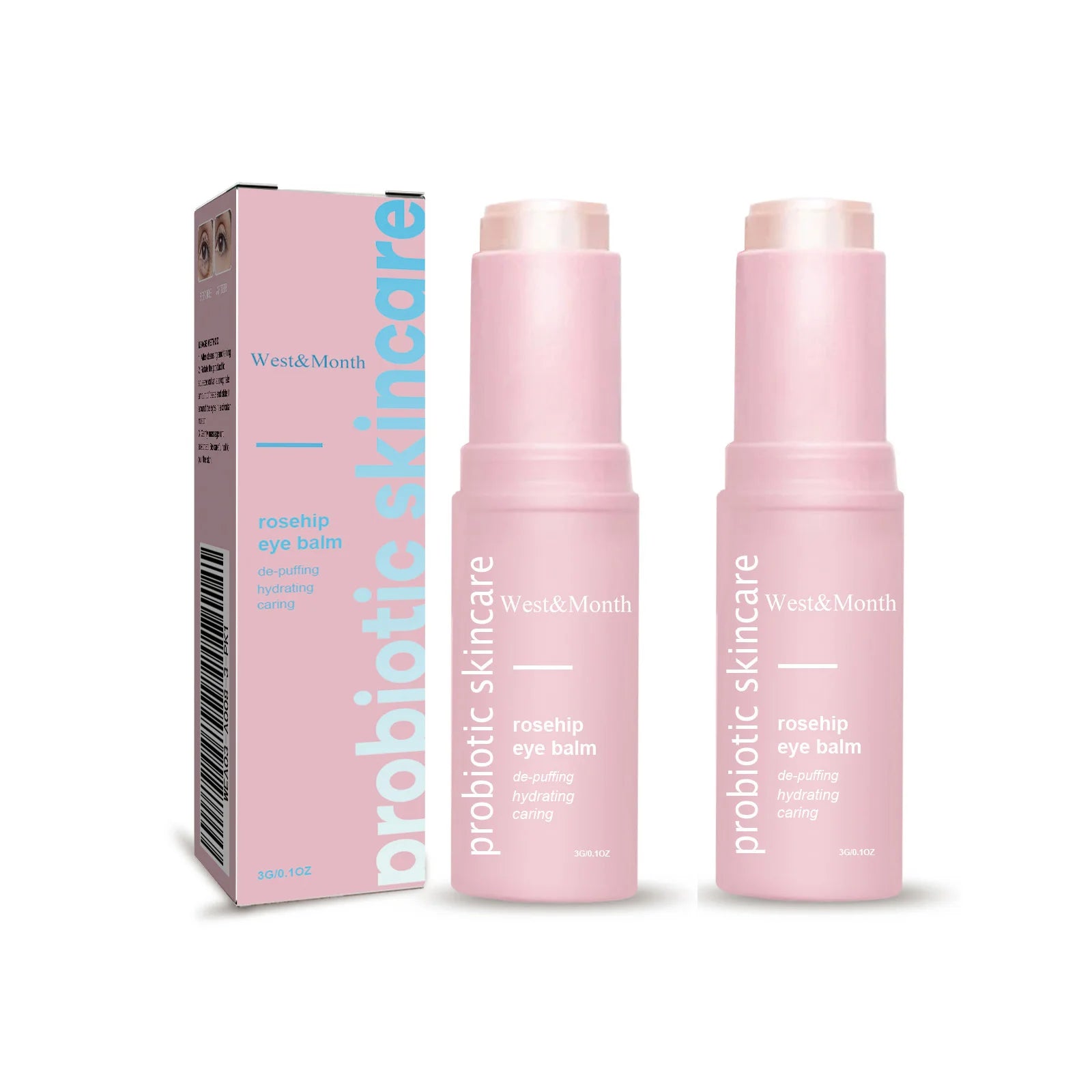 Women Extra Renewing Rosehip Eye Balm Face Lifting Moisturizing Balm Stick Fine Lines Removal Hyaluronic around the Eye Care15ml Oasis Select 2pcs