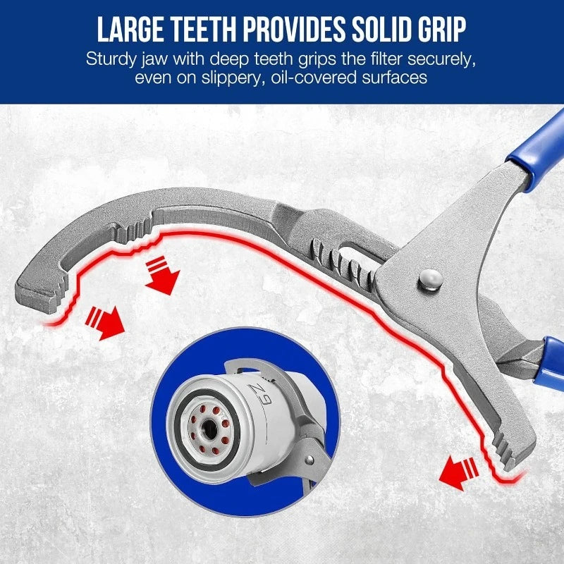 Oil Filter Removal Pliers Tools Professional 9" & 12" Adjustable Oil Filter Wrench Set Ideal for Engine Filters Cars and Trucks Oasis Select