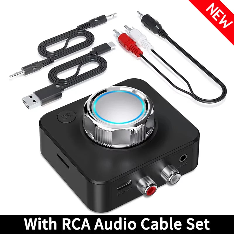 Bluetooth 5.0 Audio Receiver 3D Stereo Music Wireless Adapter TF Card RCA 3.5mm 3.5 AUX Jack For Car Speaker Amplifier Headphone Oasis Select With RCA Cable(New)