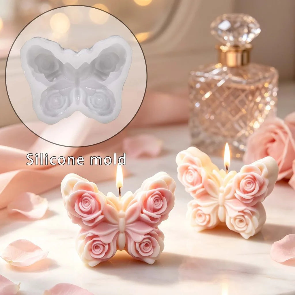 Diy Mold Soft Rose Butterfly Mold Resin Decorative Mold Decorative For Handcraft Creation Commercial Production Craft Teaching Oasis Select