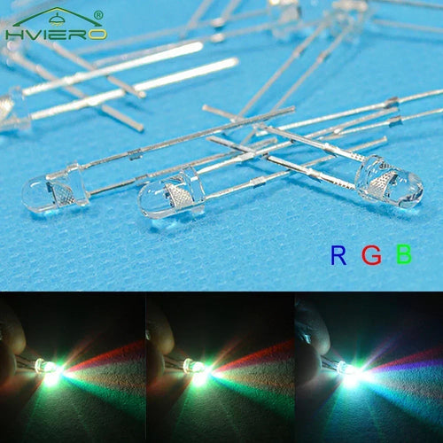 10PCS 3mm RGB Flash LED Diodes – Fast & Slow Rainbow Color RGB Flash LED Diodes Oasis Select