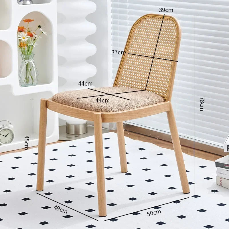 Multi-functional Backrest Chair Balcony Rattan Chair Household Dining Chair Outdoor Chair Homestay Leisure Chair Durable Oasis Select