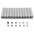 LIKE WISH 12 Piece Metal Stamp Set, 3Mm (1/8 Inch) Metal Punch Stamp Kit For Metal Punching Oasis Select Steel color B