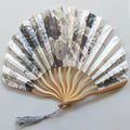 Elegant Folding Hand Fan with Floral Design, Breathable Mesh, Randomly Placed Flower Patterns, Dance Accessories, Fan Decor Oasis Select Navy