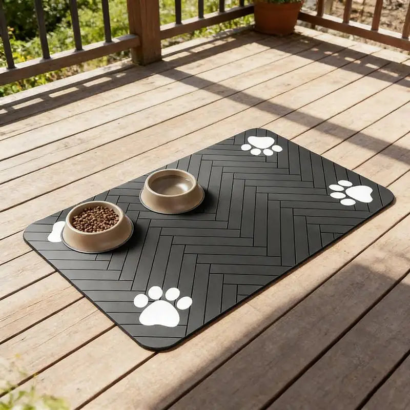 Pet Feeding Mat-Absorbent Pet Placemat For Food And Water Bowl With Waterproof Rubber Backing Quick Dry Water Mat For Dog Cat Oasis Select