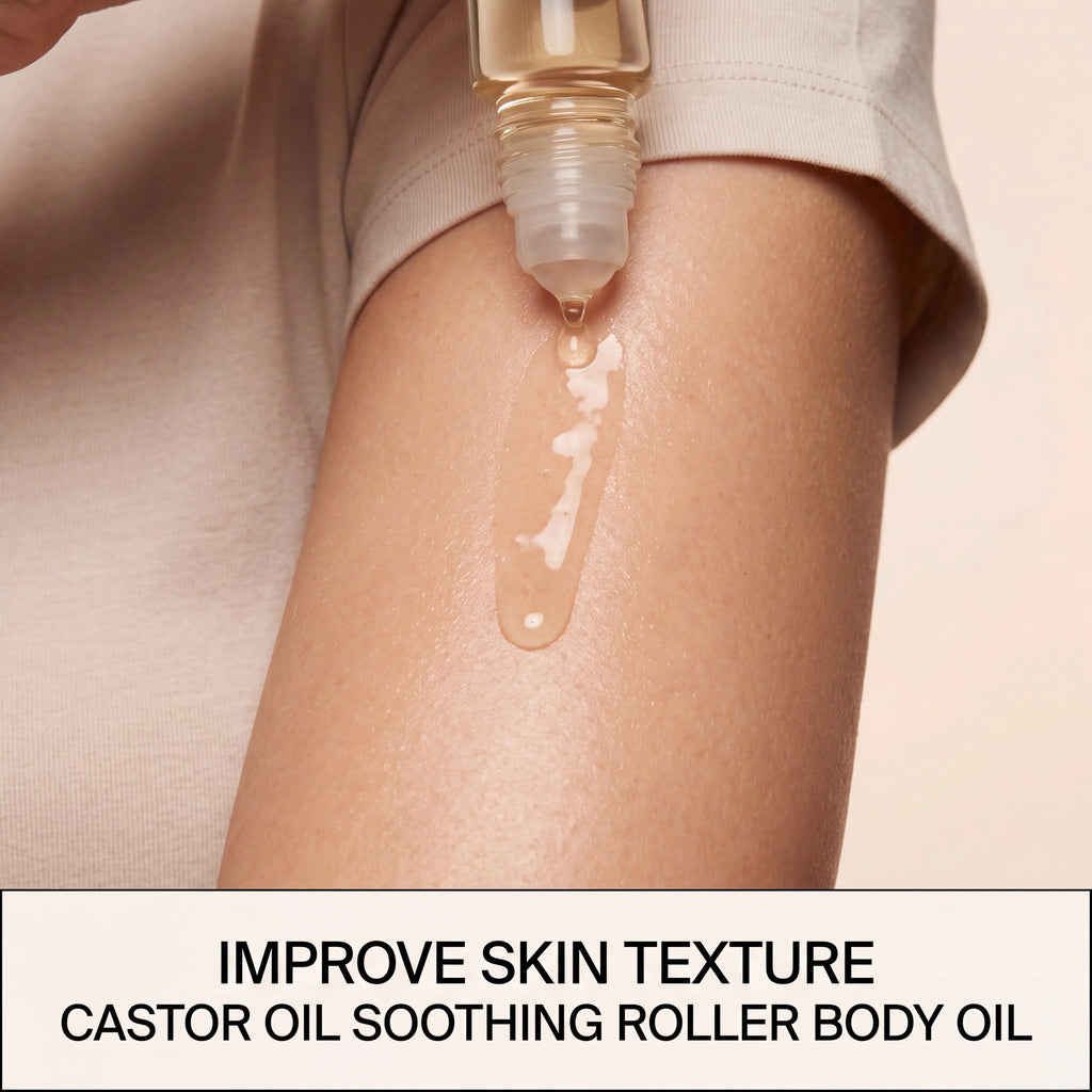 Organic Castor Oil With Rose Quartz Roller Cold Pressed Hexane-Free Skin Soothing Moisturizing For Face Body Care Oil Oasis Select