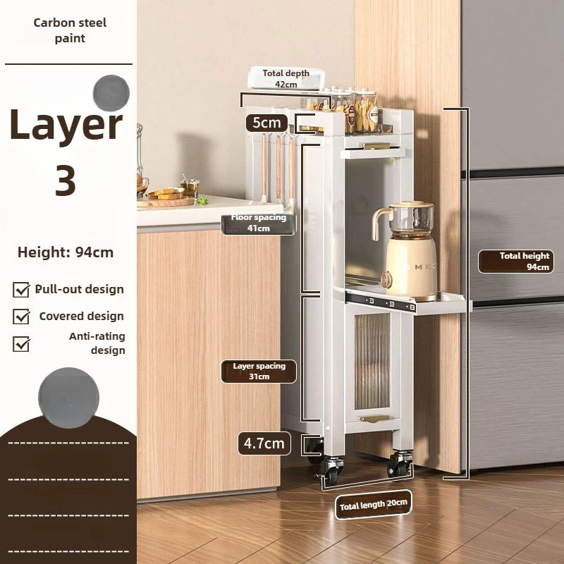 Drawable kitchen crevice storage cabinet, multi-layer ultra narrow edge storage cabinet, side crevice storage cabinet Oasis Select 40-20 Triple B
