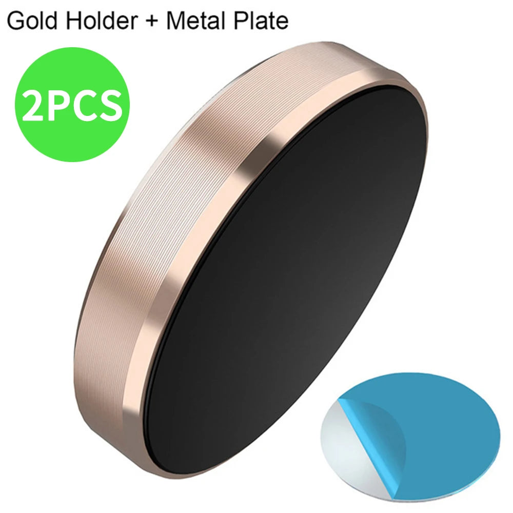 1/2PCS Magnetic Car Phone Holder Stand Magnet Car Mount Bracket GPS Mobile Support In Car Bracket For iPhone Samsung Xiaomi Oasis Select Gold-2PCS