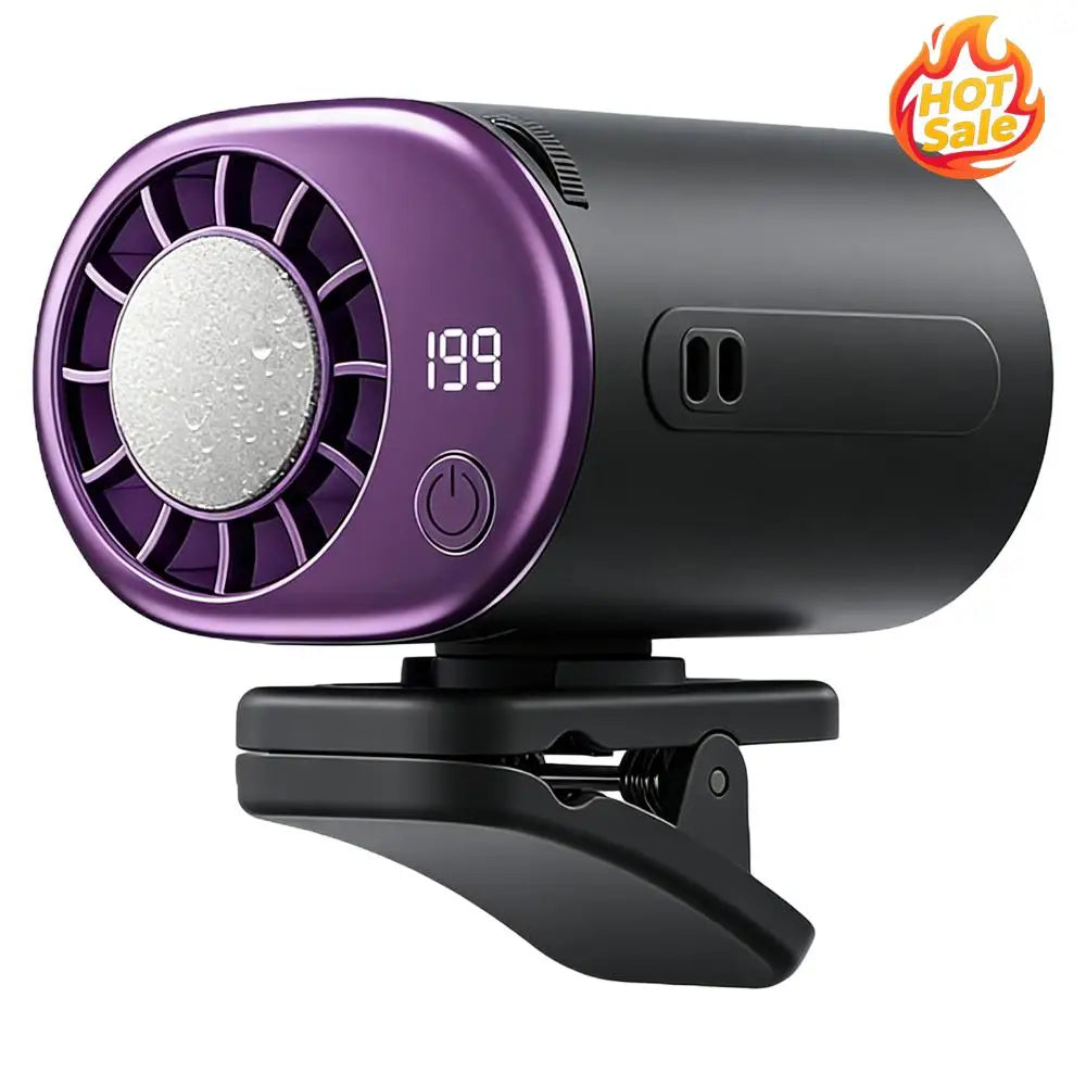 USB Rechargeable Cooling Fan with LED Display Personal Cooling Fans 199 Speeds Adjustable 2000mAh Battery for Auto Vehicle Oasis Select