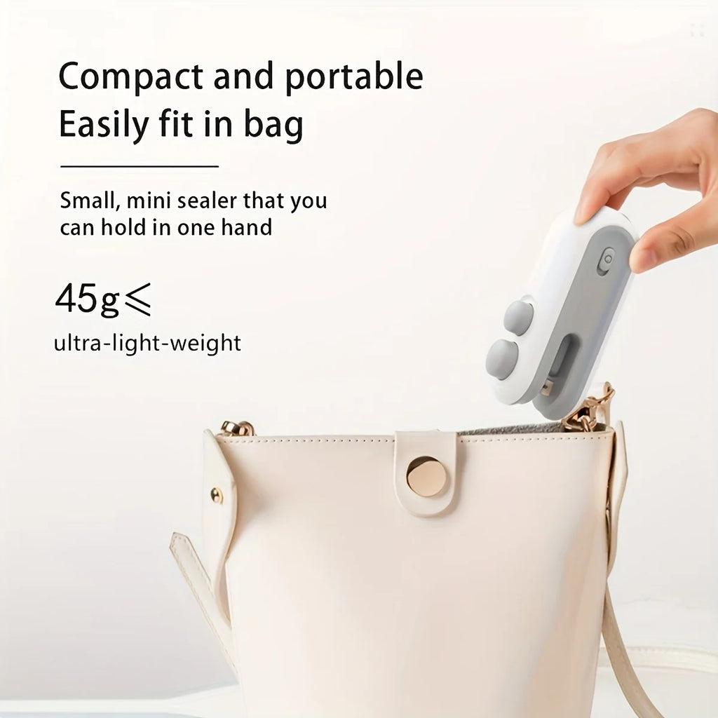 2-in-1 Hot Cold Mini Vacuum Sealer USB Rechargeable Food Bag Sealer with Cutter for Kitchen Travel Food Storage Oasis Select