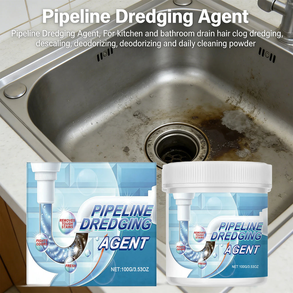 Pipeline Dredging Agent for Household Kitchen Bathroom Drainage Pipe Descaling Eliminate Odors Hair Blockage Unblocking Powder Oasis Select