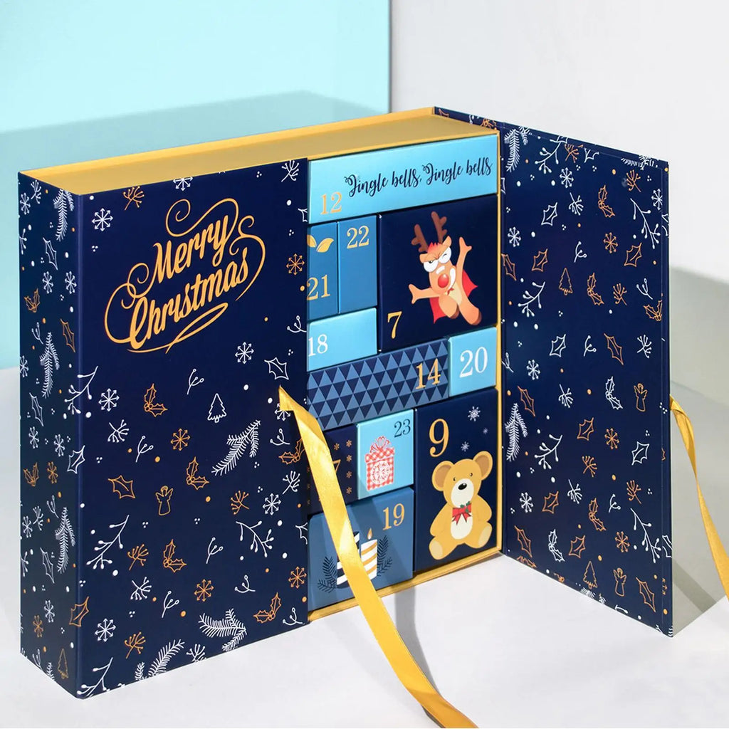 Empty Countdown Calendar Refillable Advent 24 Days Christmas Boxes Foldable Home Decor for Candy Classroom Table Fireplace Oasis Select