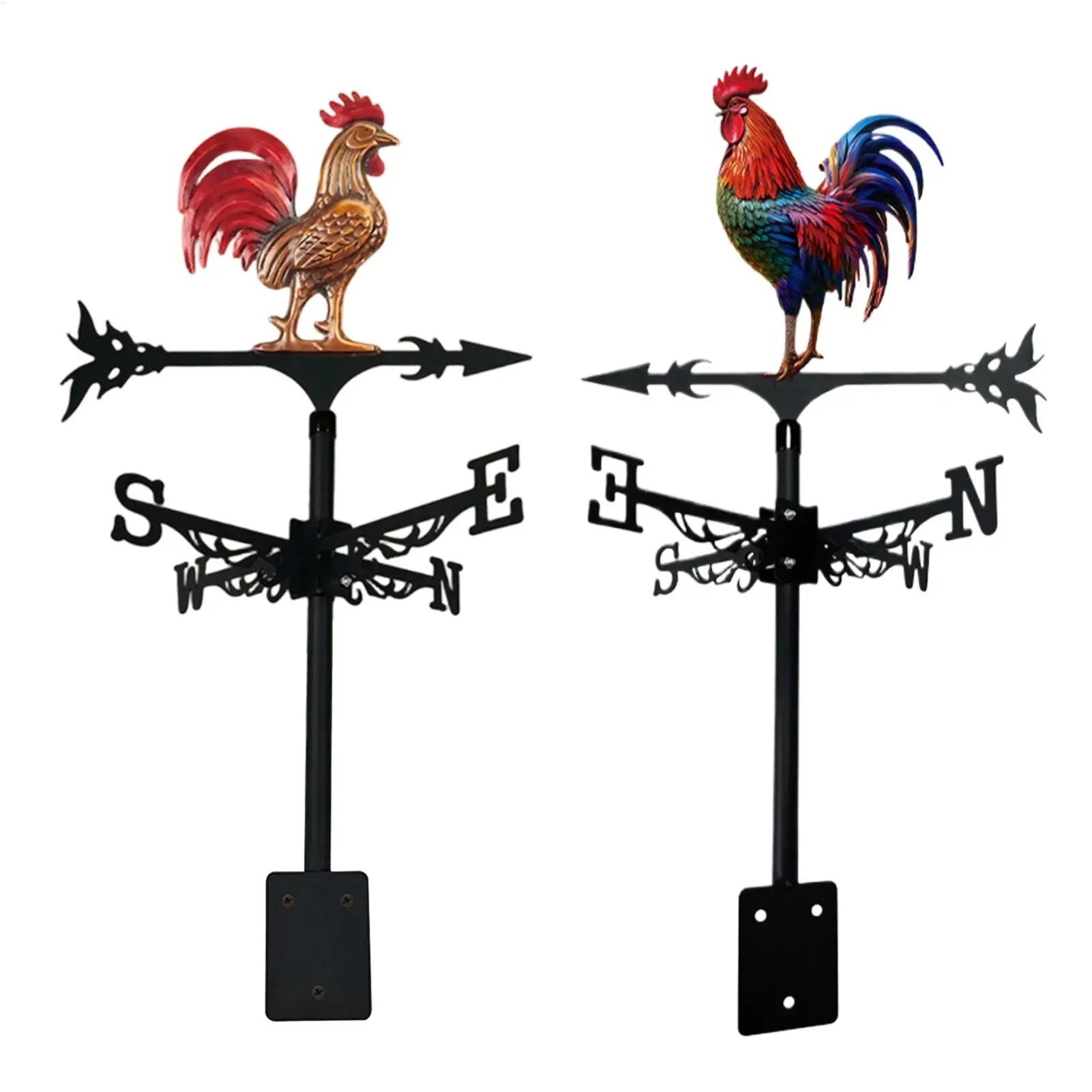 Weather Vanes Roof Mount Decorative Iron Rooster Yard Decoration Roof Mount Wind Vanes for Outdoor Backyard Patio Lawn Farm Oasis Select