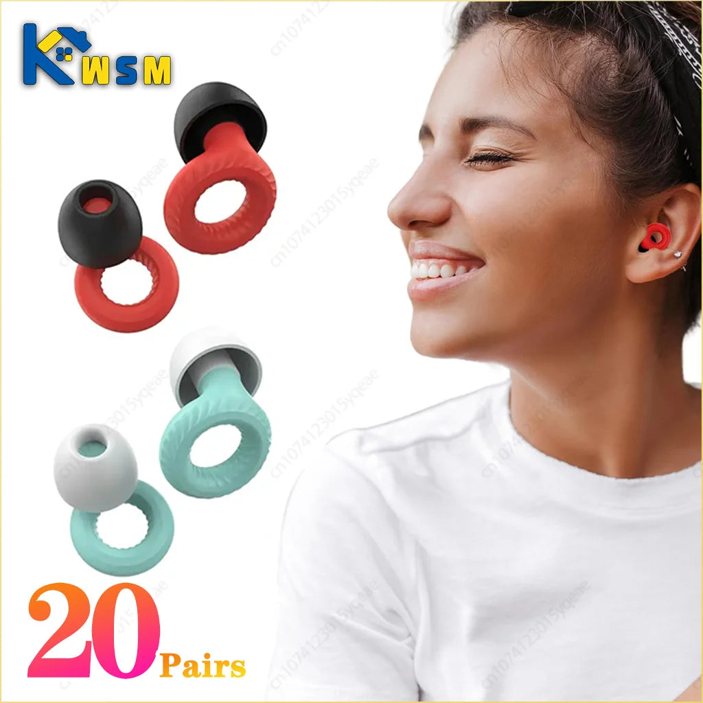20Pairs Soundproof Silicone Sleep Anti-sound Earplugs Sleep Sleep Special Anti-noise Learning Ear Plugs Noise Cancelling Earplug Oasis Select