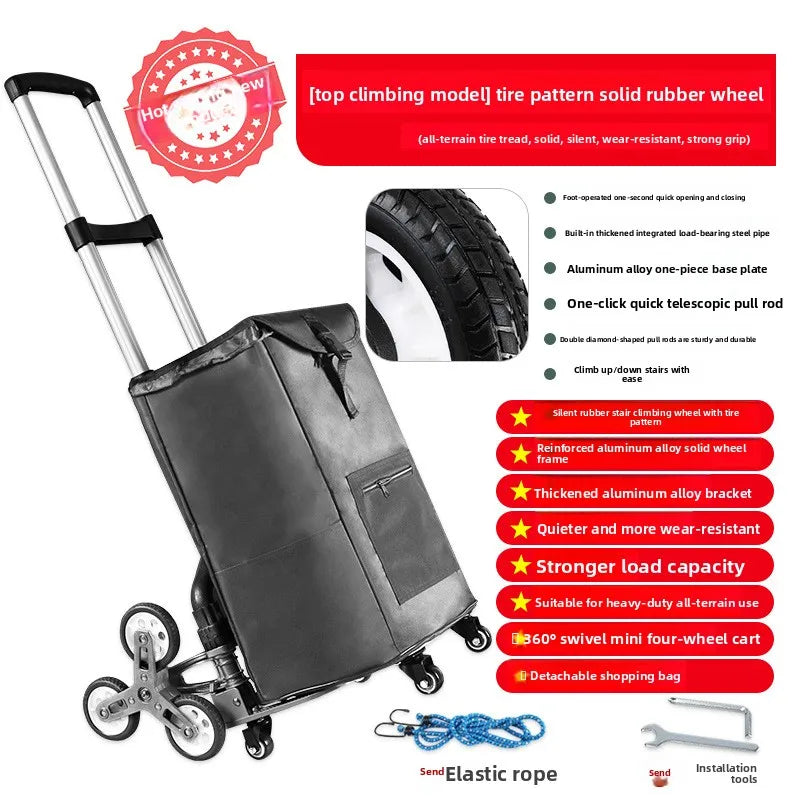 Multi-functional Climbing stairs, hand-pulled cart, luggage cart, trolley cart, small pull cart, folding small trailer Oasis Select dpk-d