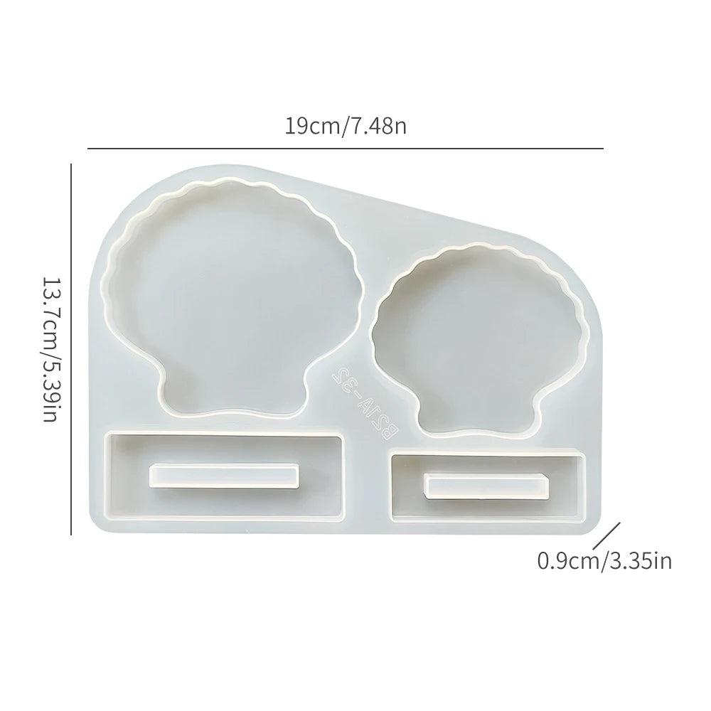Diy Epoxy Photo Frame Silicone Mold Love Shell Shape Valentine's Day Gift Desktop Decoration Abrasive Tools Oasis Select B